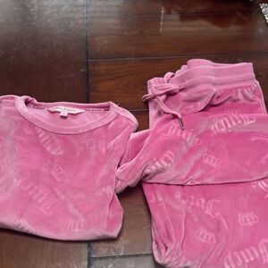 Juicy Couture Pink Velour Pajama Set